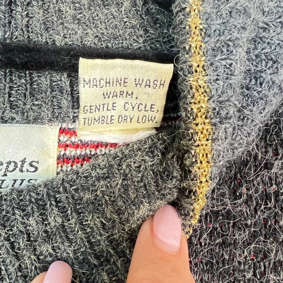 Vintage 1980's Country Concepts Mock Neck Christmasy Metallic Sweater‎ XL - Picture 8 of 8